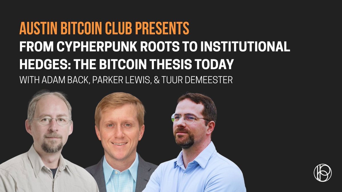 Such a stacked evening in store! Join us tomorrow night at @bitcoinpark_  Austin (The Commons). Space is limited, please RSVP 👉