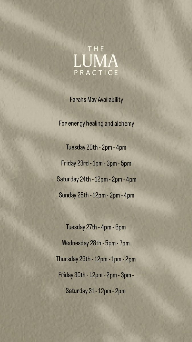 itsfarahpop's tweet photo. A day of organisation and opening the diary for May 🤍
alchemy, spiritual guidance, pranic healing, oracle readings - all available to book in via Treatwell 🤍
Come into the mystic sanctuary and uncover your divine nature 🪽✨️🧚🏽♀️
#Manchester #treatwell #selfcare xo https://t.co/qmN3yI8teW