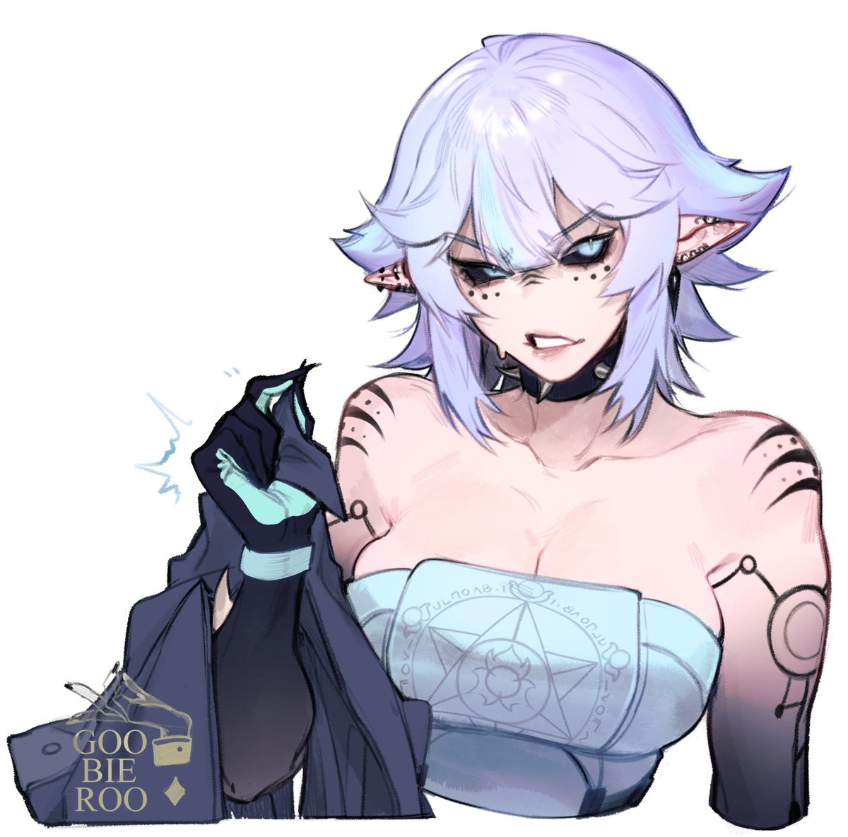 🖤💙🩵🤍Tysm! Colored sketch comm for 
@/ElladritchVT !!!🥰🫰