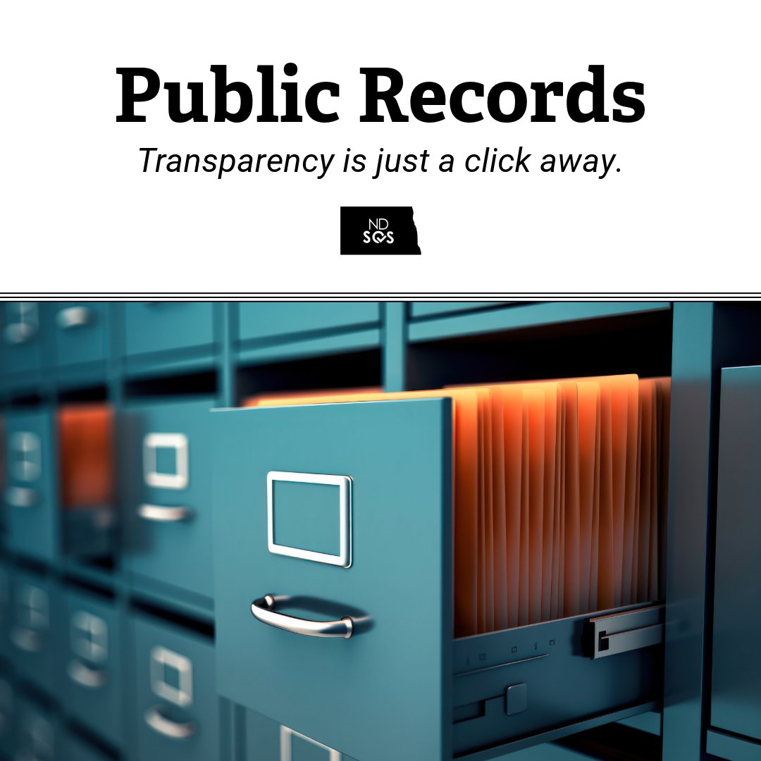The North Dakota Secretary of State's Office provides online access to valuable public records that have been filed with our office. Transparency is at the core of everything we do. Visit bit.ly/NDSOSRecordsSe… to access the information that matters to you.