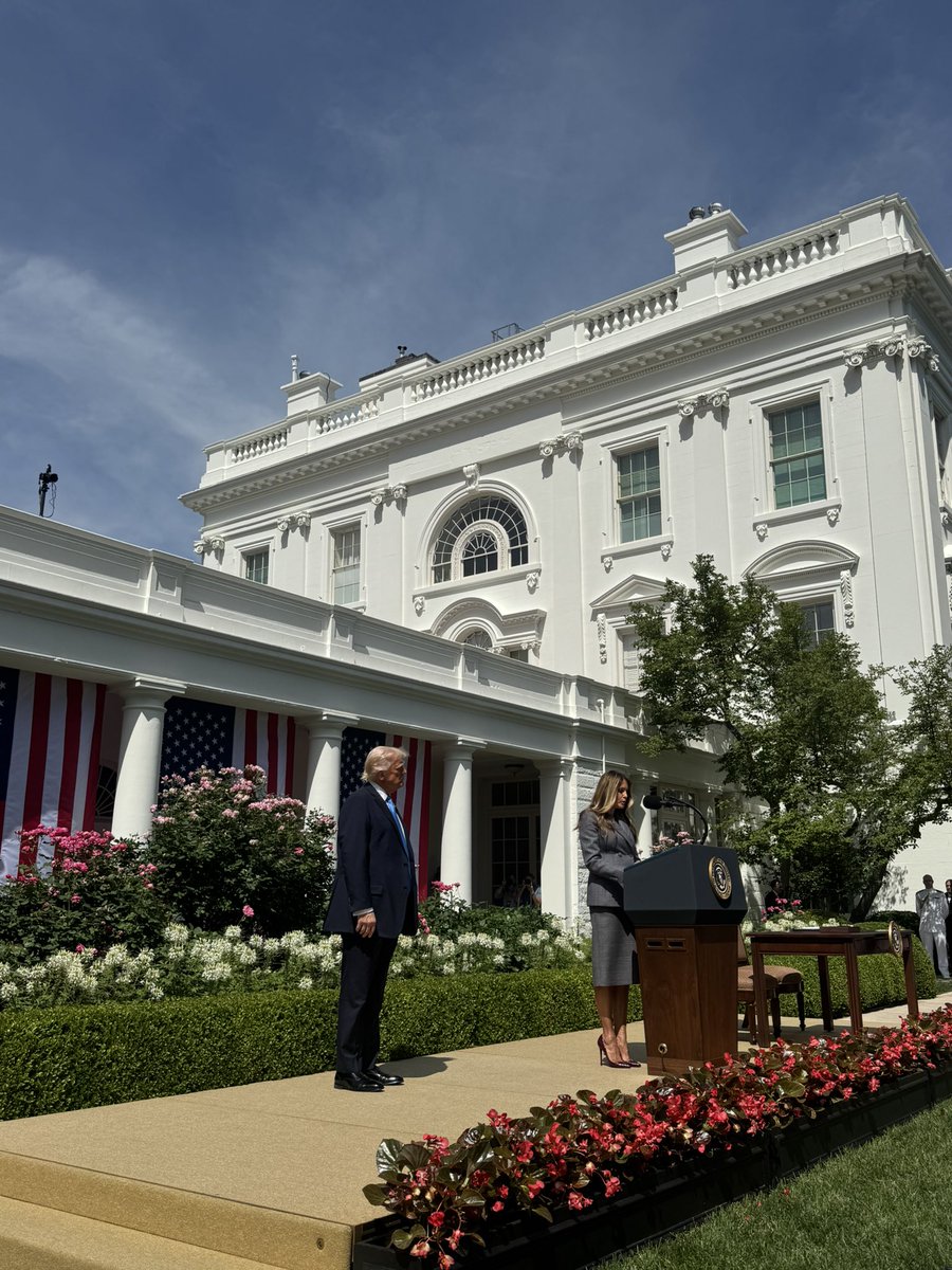 Happening Now at the White House! 

President Trump is joined by <a href="/FLOTUS/">First Lady Melania Trump</a> for the signing of the Take it Down Act! ✅