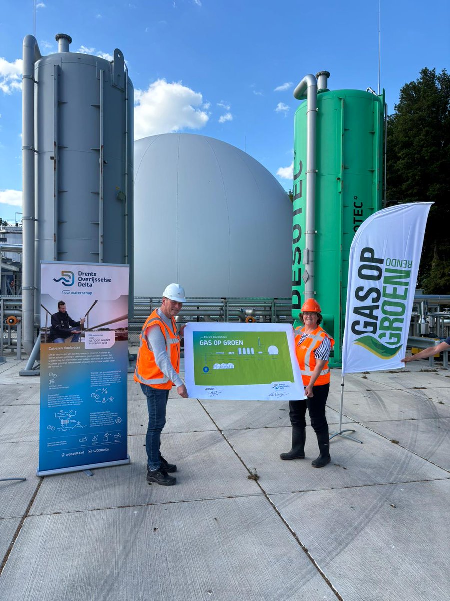 Vandaag ondertekenden we een overeenkomst met #RENDO  voor levering van groengas. Duurzame installatie in Echten levert 285 kuub groengas per uur. Duurzaam groengas voor 2000 huishoudens. Lees meer 👉 wdodelta.nl/rendo-en-water…