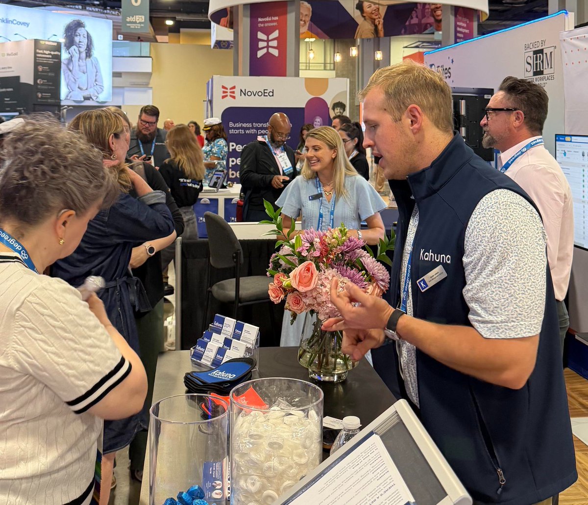 kahunaworkforce's tweet image. Great conversations at Booth 2233 at #ATD25! And a special thanks to Sean Hapip &amp;amp; Aaron Roach for sharing how #skillsdata can drive measurable business impact and increase retention with employees. Stop by our booth or visit hubs.li/Q03nb_Z_0 to learn more.

@atd