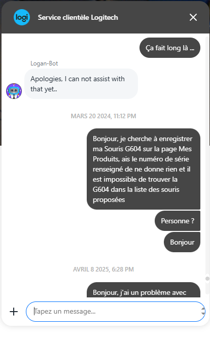 _clemnt's tweet photo. @LogitechGFrance BONJOUR
Est-il possible d'avoir une réponse à une demande de support, sur votre site de support ? Ça fait plus d'1 an sans réponse quand même ........ https://t.co/dTZzGAsY0u