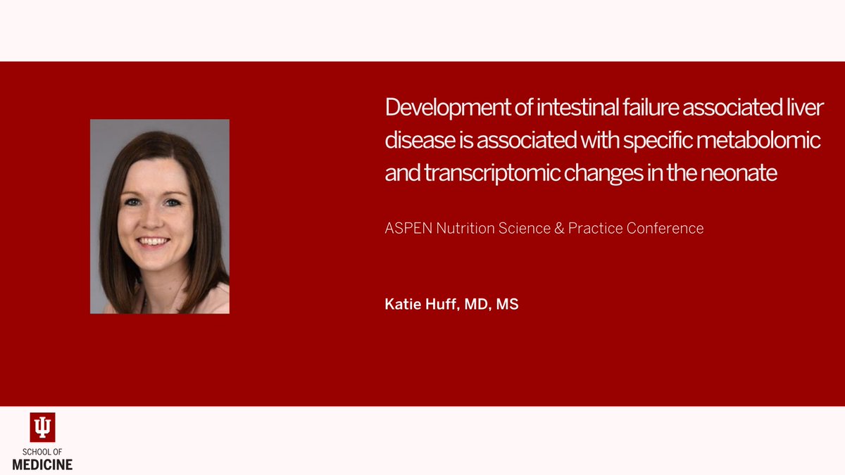 IU/Riley Children's Health Neonatology (@iusmpedsneo) on Twitter photo Congrats to Katie Huff, MD, MS for presenting her project, "Development of intestinal failure associated liver disease is associated with specific metabolomic and transcriptomic changes in the neonate," at the <a href="/ASPEN_nutrition/">ASPEN</a> Science and Practice Conference this year! Congrats to Katie Huff, MD, MS for presenting her project, "Development of intestinal failure associated liver disease is associated with specific metabolomic and transcriptomic changes in the neonate," at the <a href="/ASPEN_nutrition/">ASPEN</a> Science and Practice Conference this year!