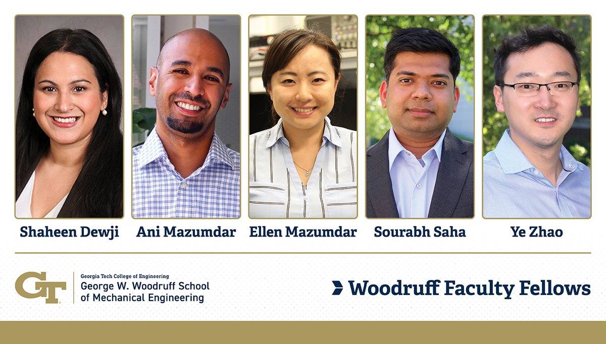 Congratulations to Assistant Professors Shaheen Dewji, Anirban Mazumdar, Ellen Mazumdar, Sourabh Saha, and Ye Zhao on being selected as Woodruff Faculty Fellows.

🐝Go Jackets!🐝

Read more: Bit.ly/4moZgmt