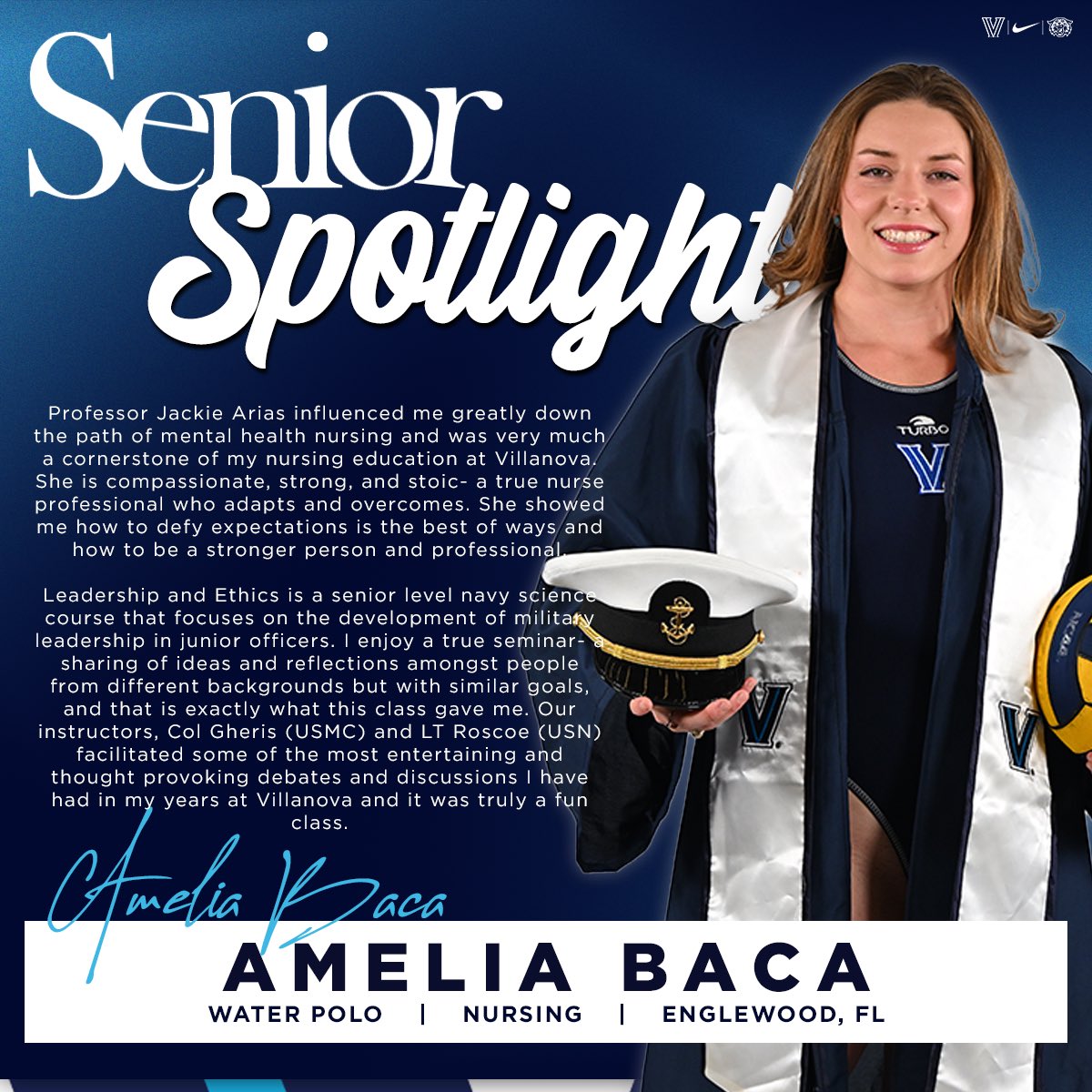 Villanova Athletics (@novaathletics) on Twitter photo Senior Student-Athlete Spotlight Series: itโs time to hear from ๐๐ฆ๐๐ฅ๐ข๐ ๐๐๐๐!
Sport: <a href="/Nova_WaterPolo/">Villanova Water Polo</a>
Major: Nursing | <a href="/VUNursing/">Villanova Nursing</a>
ย
#NovaGrad2025 #CompleteStudentAthletes Senior Student-Athlete Spotlight Series: itโs time to hear from ๐๐ฆ๐๐ฅ๐ข๐ ๐๐๐๐!
Sport: <a href="/Nova_WaterPolo/">Villanova Water Polo</a>
Major: Nursing | <a href="/VUNursing/">Villanova Nursing</a>
ย
#NovaGrad2025 #CompleteStudentAthletes