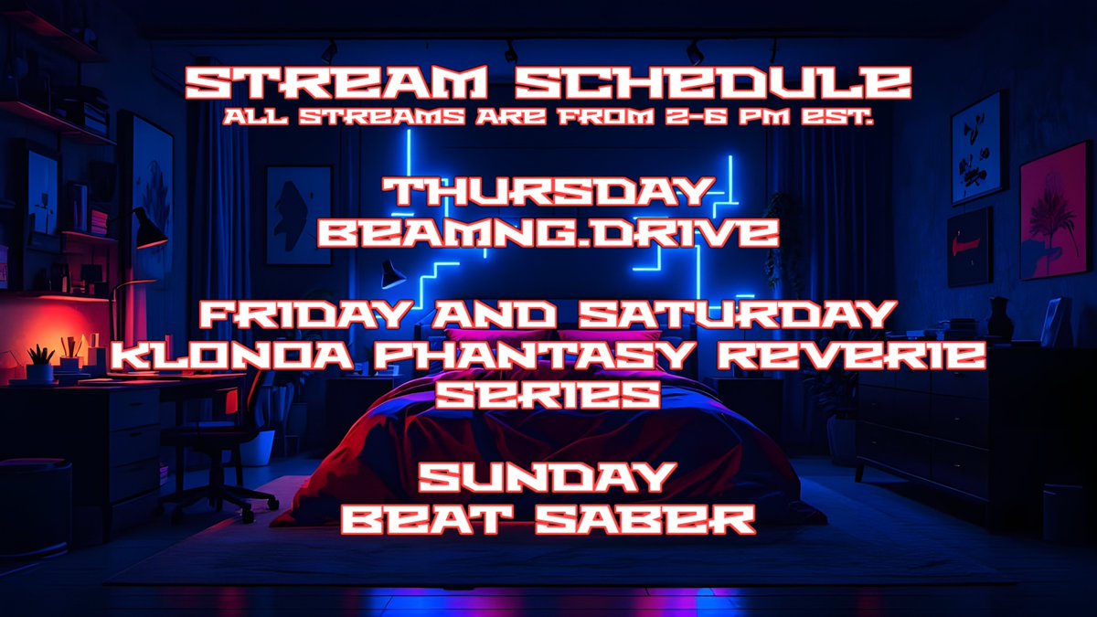 Stream Schedule 05/22/2025-05/25/2025

#Furry #Vtuber #TwitchStreamer