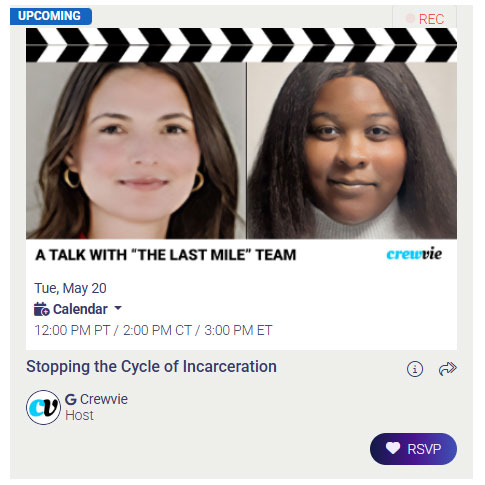crewvie's tweet photo. Join us &amp; The Last Mile for a powerful conversation on education &amp; tech training for justice-impacted individuals.

📅 TOMORROW, May 20   ⏰ 12 PM PT / 3 PM ET

Grab your lunch &amp; be part of the change!

🔗 RSVP now

#JusticeReform #EducationForAll #TheLastMile https://t.co/9jwP1zzFtL