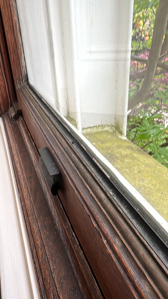 Great detail on this bottom sash if you look closely. The bronze channel next to the glass is to collect condensation, which, as many of you will know, is the curse of single glazed windows. This particular window is to be fitted with #Fineo vacuum glazing so no more condensation