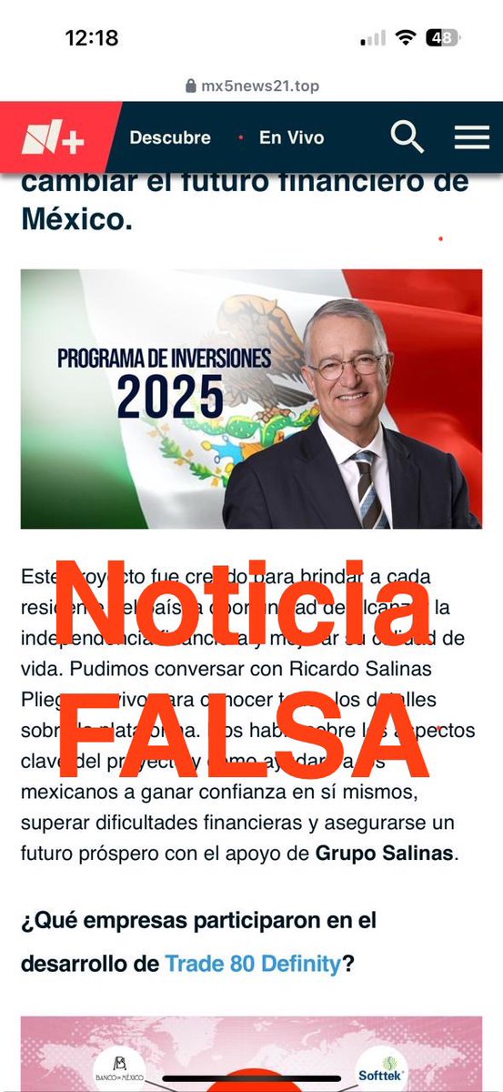 RicardoBSalinas's tweet photo. Hay una campaña negra en redes sociales para estafar personas usando mi imagen. Me dicen que puede estar organizada y fondeada por @JesusRCuevas, para tratar de manchar mi nombre cometiendo estafas y robando a la gente, les quiero recordar que:

YO NO TENGO NINGÚN PROYECTO PARA EDUCAR FINANCIERAMENTE A MIS SEGUIDORES.

Les pido que NO crean en nada SOBRE MI, que no salga de mis cuentas oficiales y verificadas por favor, si pueden denuncien las páginas y los anuncios, debemos combatir a los corruptos del @PartidoMorenaMx y sus intentos por seguir robando.