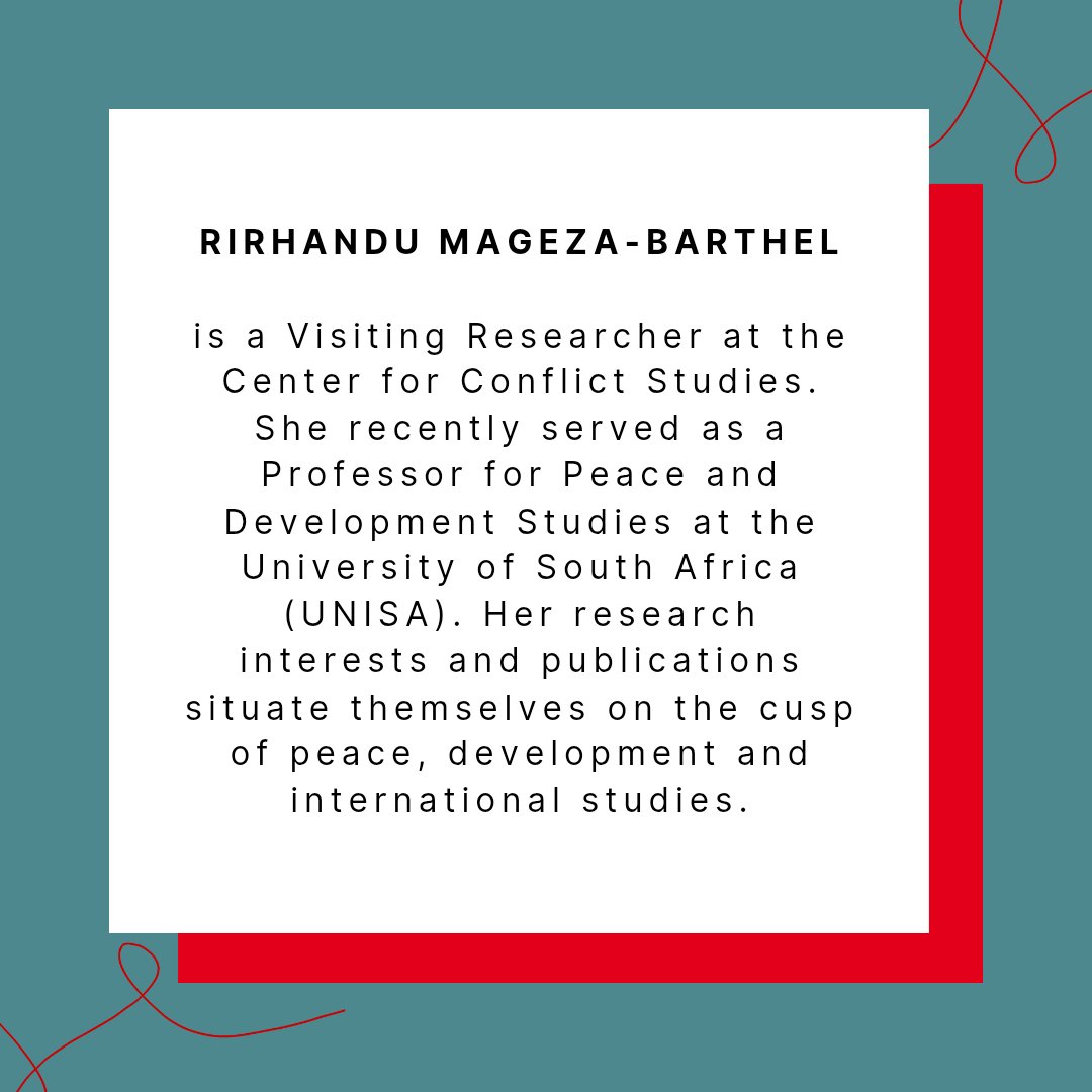We are excited to invite you to our next public lecture by Rirhandu Mageza-Barthel at the Center for Conflict Studies in Marburg next week.

Date and time: May 26th, 6pm
Venue: Pilgrimstein 12, Room 305, Marburg