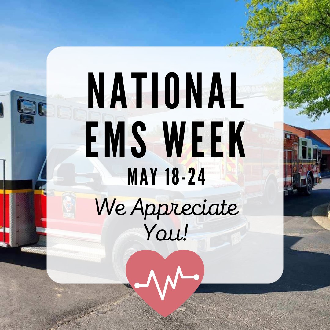 This EMS Week, we’re celebrating the dedication and compassion of EMS professionals across the country — and especially those in the ACFR network.

To all the career, volunteer, and retired first responders: thank you for your tireless service. 💙🚑