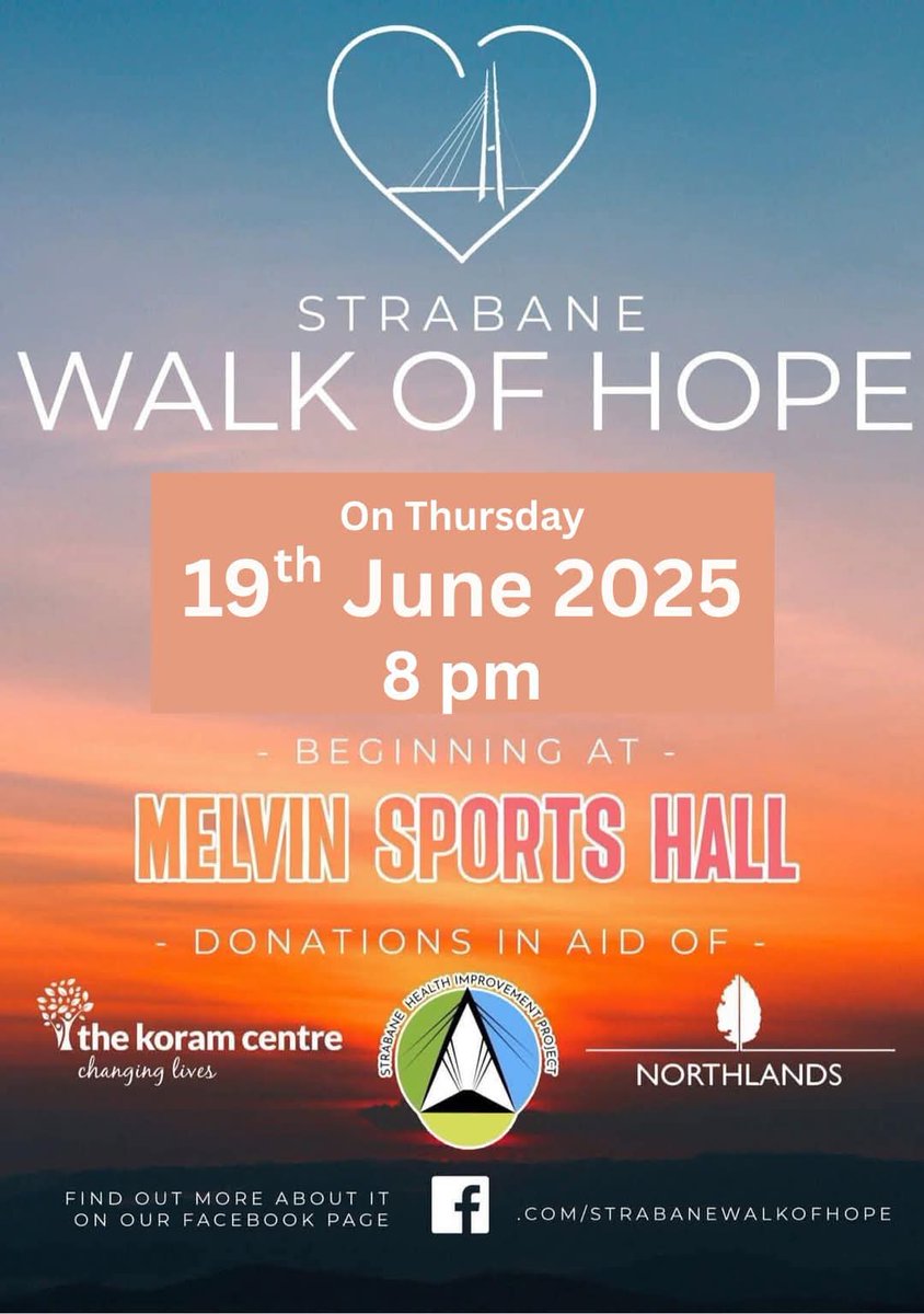 Aodhán Harkin (@aodhanharkin) on Twitter photo With exactly one month to go we are delighted to share the details of this years Walk of Hope in Strabane🧡 on Thursday 19th June at 8pm. <a href="/we_are_tyrone/">WeAreTyrone</a> <a href="/dcsdcouncil/">Derry Strabane Cncl</a> <a href="/StrabaneWeekly/">Strabane Weekly News</a> <a href="/OrfhlaithBegley/">Órfhlaith Begley</a> <a href="/SigersonsGAA/">StrabaneSigersonsGAA</a> <a href="/strabaneafc/">Strabane AFC</a> <a href="/StrabaneWalk/">Strabane Walk of Hope</a> <a href="/StrabaneCC/">Strabane CC</a> With exactly one month to go we are delighted to share the details of this years Walk of Hope in Strabane🧡 on Thursday 19th June at 8pm. <a href="/we_are_tyrone/">WeAreTyrone</a> <a href="/dcsdcouncil/">Derry Strabane Cncl</a> <a href="/StrabaneWeekly/">Strabane Weekly News</a> <a href="/OrfhlaithBegley/">Órfhlaith Begley</a> <a href="/SigersonsGAA/">StrabaneSigersonsGAA</a> <a href="/strabaneafc/">Strabane AFC</a> <a href="/StrabaneWalk/">Strabane Walk of Hope</a> <a href="/StrabaneCC/">Strabane CC</a>
