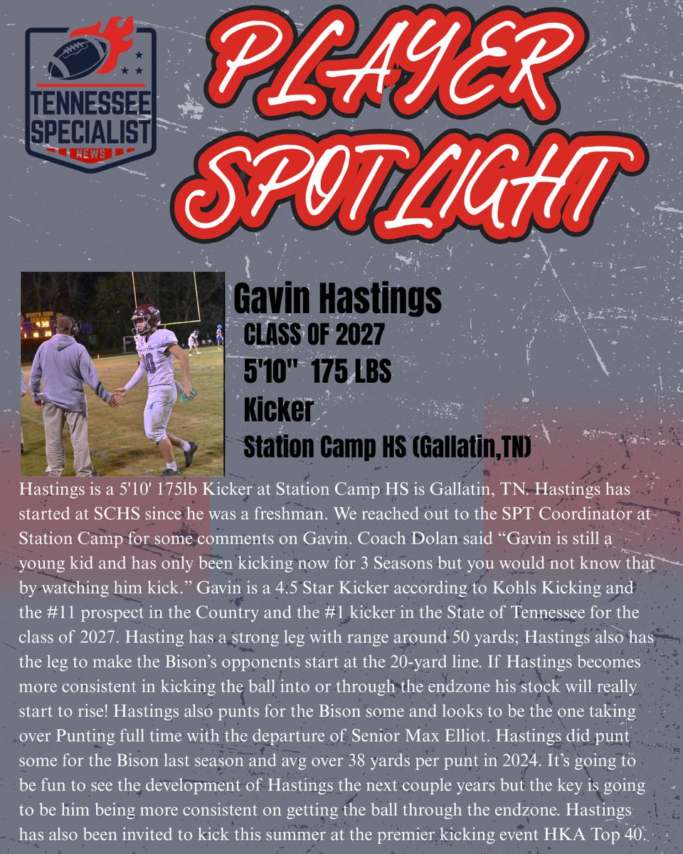 Tennessee Specialist News (@specialistnews) on Twitter photo Gavin Hastings 2027 Kicker Station Camp
<a href="/JamesWilhoit25/">James Wilhoit</a>
<a href="/HKA_Tanalski/">Adam</a>
<a href="/KohlsKicking/">Kohl's Kicking Camps</a>
<a href="/MainStreetPreps/">Main Street Preps</a>
<a href="/615Preps/">615 Preps</a>
<a href="/sports_bk/">Blaine Kellar</a>
<a href="/joe_spears7/">Joe Spears🏈🏀</a>
<a href="/Cville_Sports/">George Robinson</a>
<a href="/GaViN90Football/">Gavin Hastings 4.5⭐️</a> Gavin Hastings 2027 Kicker Station Camp
<a href="/JamesWilhoit25/">James Wilhoit</a>
<a href="/HKA_Tanalski/">Adam</a>
<a href="/KohlsKicking/">Kohl's Kicking Camps</a>
<a href="/MainStreetPreps/">Main Street Preps</a>
<a href="/615Preps/">615 Preps</a>
<a href="/sports_bk/">Blaine Kellar</a>
<a href="/joe_spears7/">Joe Spears🏈🏀</a>
<a href="/Cville_Sports/">George Robinson</a>
<a href="/GaViN90Football/">Gavin Hastings 4.5⭐️</a>