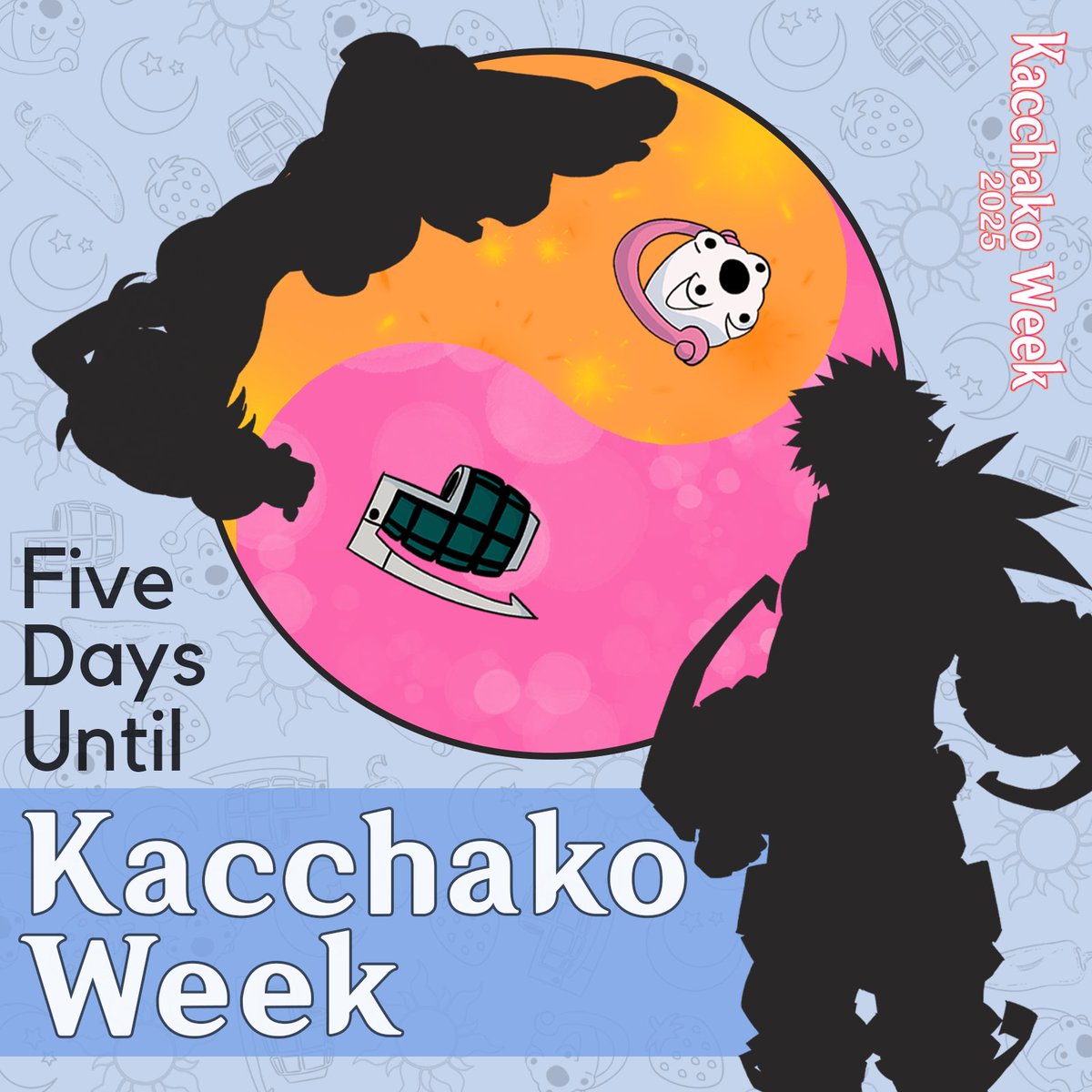 💥FIVE DAYS UNTIL KACCHAKO WEEK💫

Are we getting hype!? Are we ready to show Kacchako some love!? You've got five more days before Kacchako Week starts!

Prompts in ENG and ESP linked below!