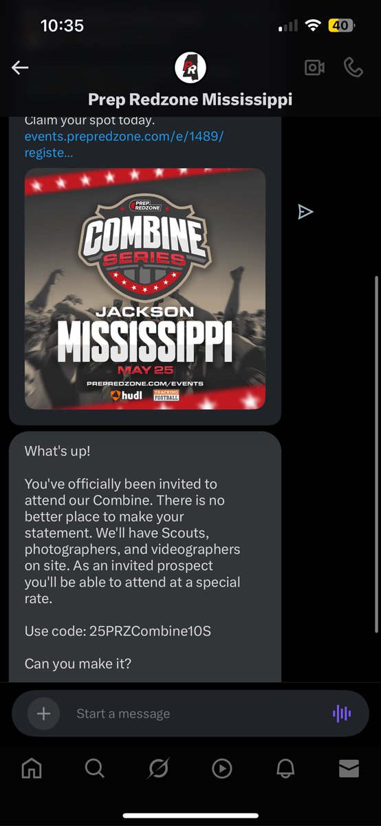 Blessed to be invited to the <a href="/PrepRedzoneMS/">Prep Redzone Mississippi</a> combine ‼️‼️