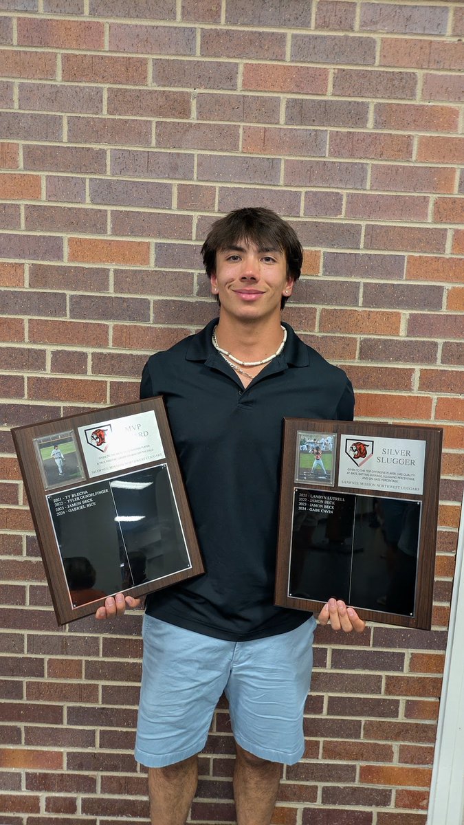 The 2025 Cougar Varsity Silver Slugger and MVP Awards both go to Wyatt Nickoley.