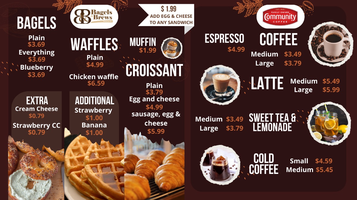 ☀️ Need a boost once classes start?  There's a NEW coffee spot on the Dothan Campus! ☕🥐Fuel up for a great semester!

BAGELS &amp; BREWS
📍 Cunningham Hall
🕖 Mon–Thurs | 7AM–3PM
🥯 Bagels, croissants, waffles &amp; coffee