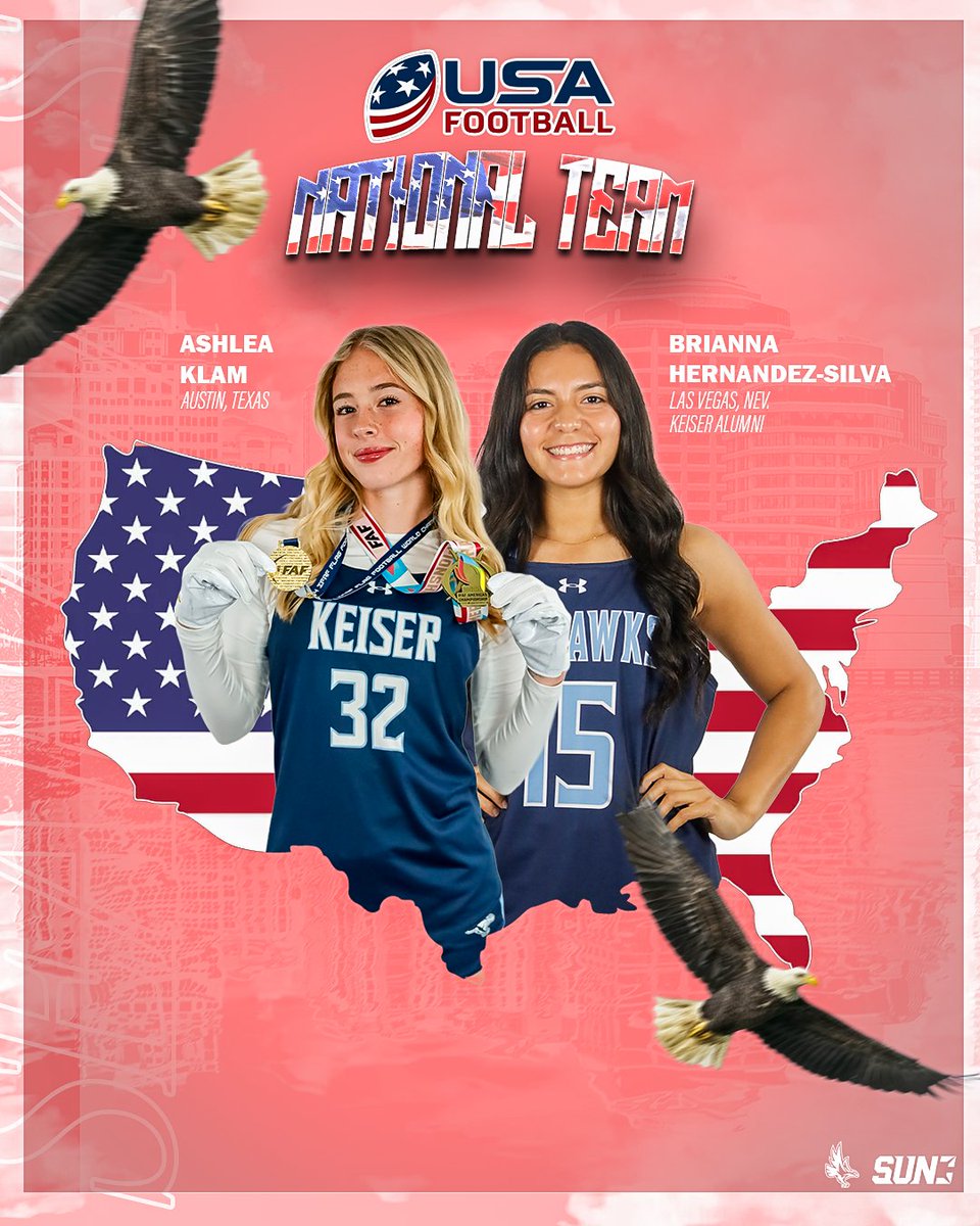 Keiser Women's Flag Football (@keiser_wflagfb) on Twitter photo Congratulations to Ashlea Klam (current Seahawk) and Brianna Hernandez-Silva (Seahawk alum), who will #RepTheFlag for <a href="/USNFT/">U.S. National Football Team</a>
#DefendTheBeach Congratulations to Ashlea Klam (current Seahawk) and Brianna Hernandez-Silva (Seahawk alum), who will #RepTheFlag for <a href="/USNFT/">U.S. National Football Team</a>
#DefendTheBeach
