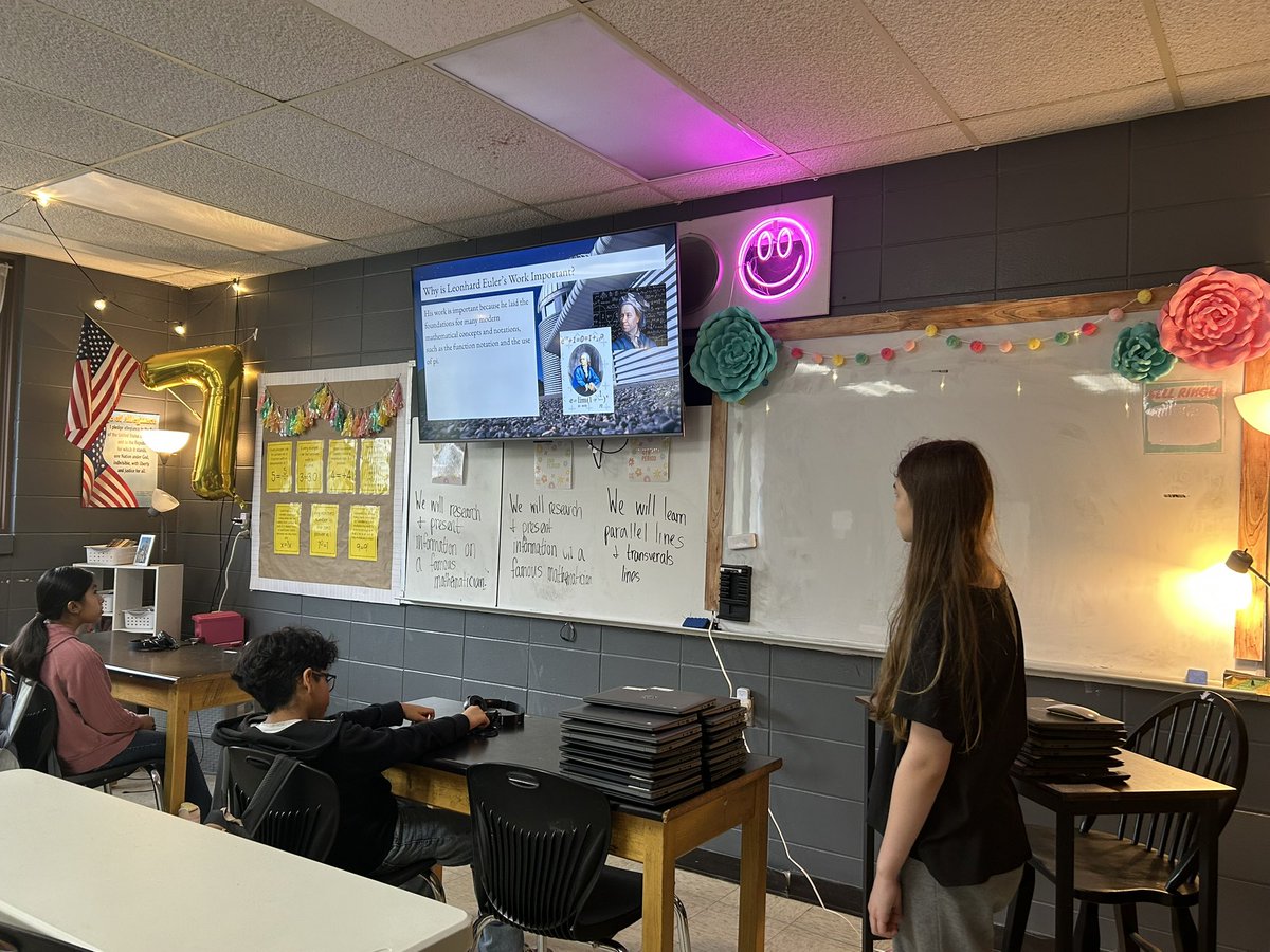 It might be the last week of school, but we’re still working! The students shared their presentations on famous mathematicians. We were shocked to see how many impacted our 7th grade math standards!