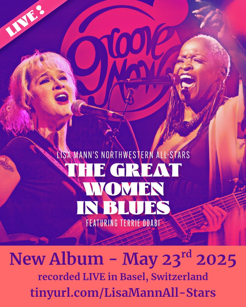 New LIVE Blues supergroup album coming May 23rd:

Lisa Mann's Northwestern All-Stars-
"The Great Women in Blues (Feat Terrie Odabi)"

Tribute to legendary Blues women (Etta James, Koko Taylor &amp; more) recorded in Basel Switzerland 🇨🇭 

tinyurl.com/LisaMannAll-St…

#bluesmusic