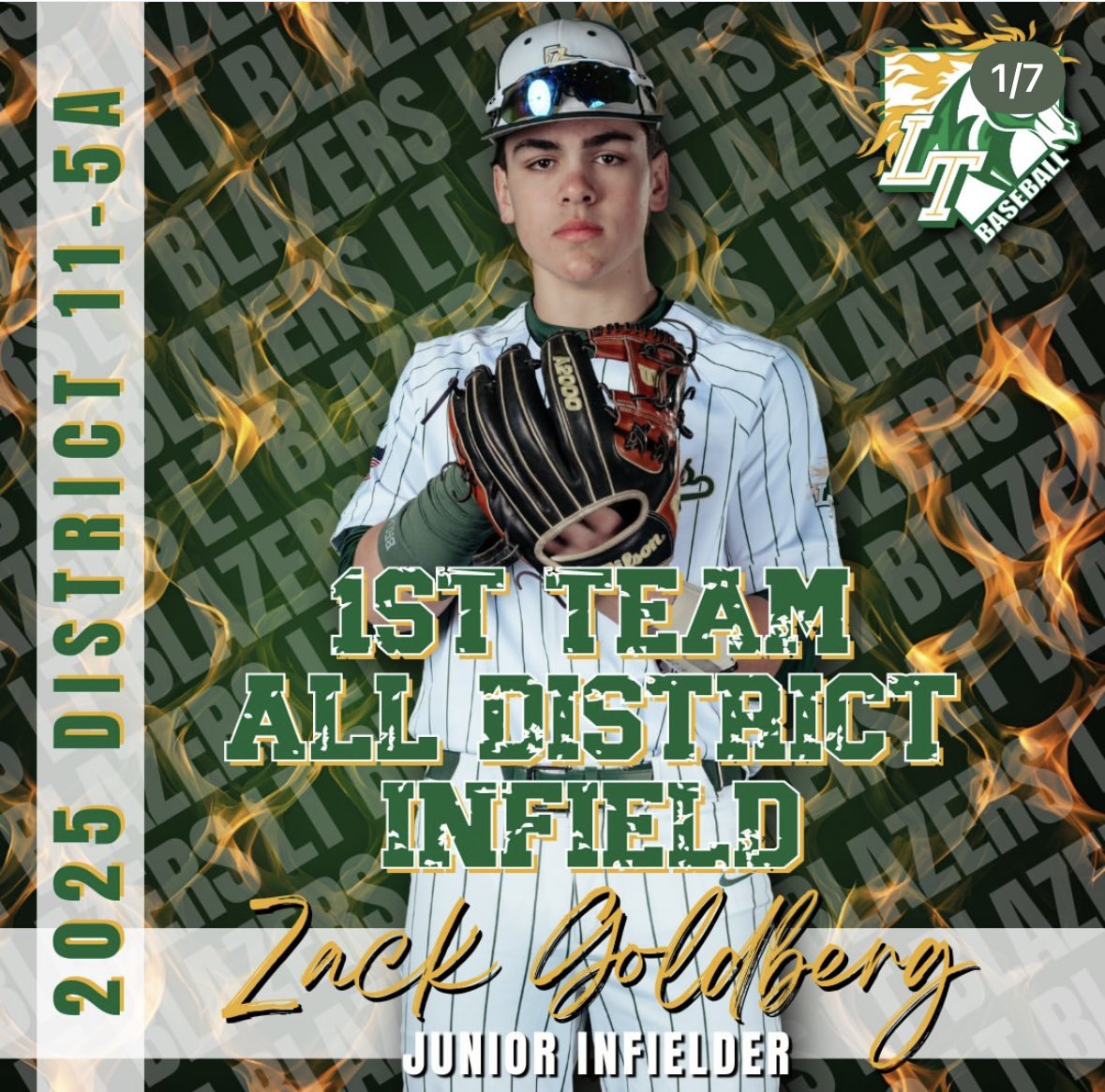 ZackGoldberg2026 (@goldberg2026) on Twitter photo First baseman/P
1st Team All District
Defensive stats:
137 TC
8 A
129 PO
<a href="/LTBlazerRecruit/">Lebanon Trail Blazer Football Recruits</a> <a href="/TrailBlazerBB/">LTHS Trail Blazer Baseball</a> First baseman/P
1st Team All District
Defensive stats:
137 TC
8 A
129 PO
<a href="/LTBlazerRecruit/">Lebanon Trail Blazer Football Recruits</a> <a href="/TrailBlazerBB/">LTHS Trail Blazer Baseball</a>