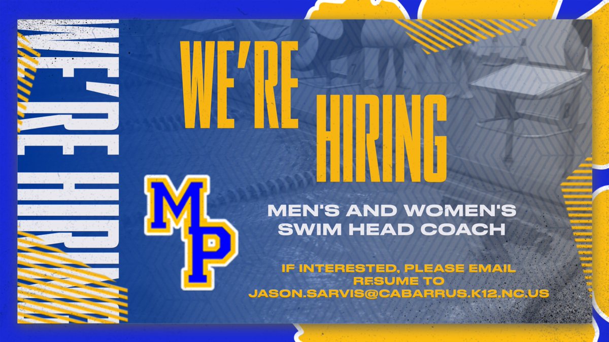 Mount Pleasant Athletics (@mptigerpride) on Twitter photo MOUNT PLEASANT HIGH SCHOOL HAS AN OPENING FOR MEN'S AND WOMEN'S HEAD SWIM COACH. IF INTERESTED, PLEASE EMAIL RESUME TO ATHLETIC DIRECTOR, JASON SARVIS, AT JASON.SARVIS@CABARRUS.K12.NC.US. GO TIGERS! MOUNT PLEASANT HIGH SCHOOL HAS AN OPENING FOR MEN'S AND WOMEN'S HEAD SWIM COACH. IF INTERESTED, PLEASE EMAIL RESUME TO ATHLETIC DIRECTOR, JASON SARVIS, AT JASON.SARVIS@CABARRUS.K12.NC.US. GO TIGERS!