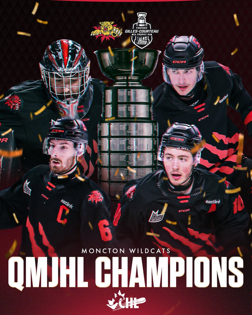 A 15-YEAR WAIT ENDS! 🏆

The <a href="/monctonwildcats/">Moncton Wildcats</a> have won the Gilles-Courteau Trophy for the first time since 2010! #RoadtoMemorialCup