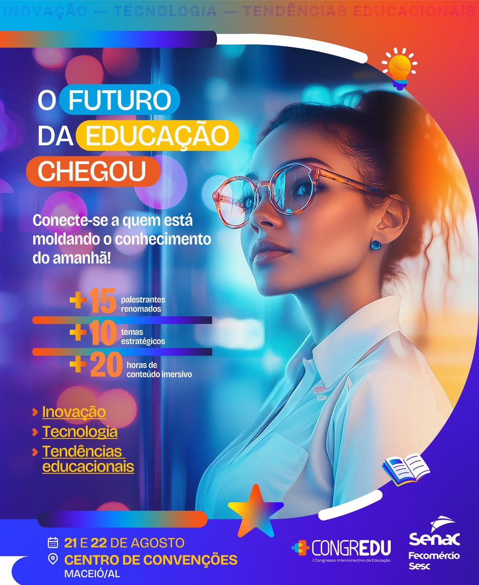 🎓✨ CONGREDU 2025: Educação, Networking e Transformação!

Prepare-se para 2 dias de palestras, inovação e conexões no Centro Cultural Ruth Cardoso, Maceió/AL, em 21-22 de agosto!

🔗 Mais info: congredu.com.br

#Congredu2025 #FuturodaEducação