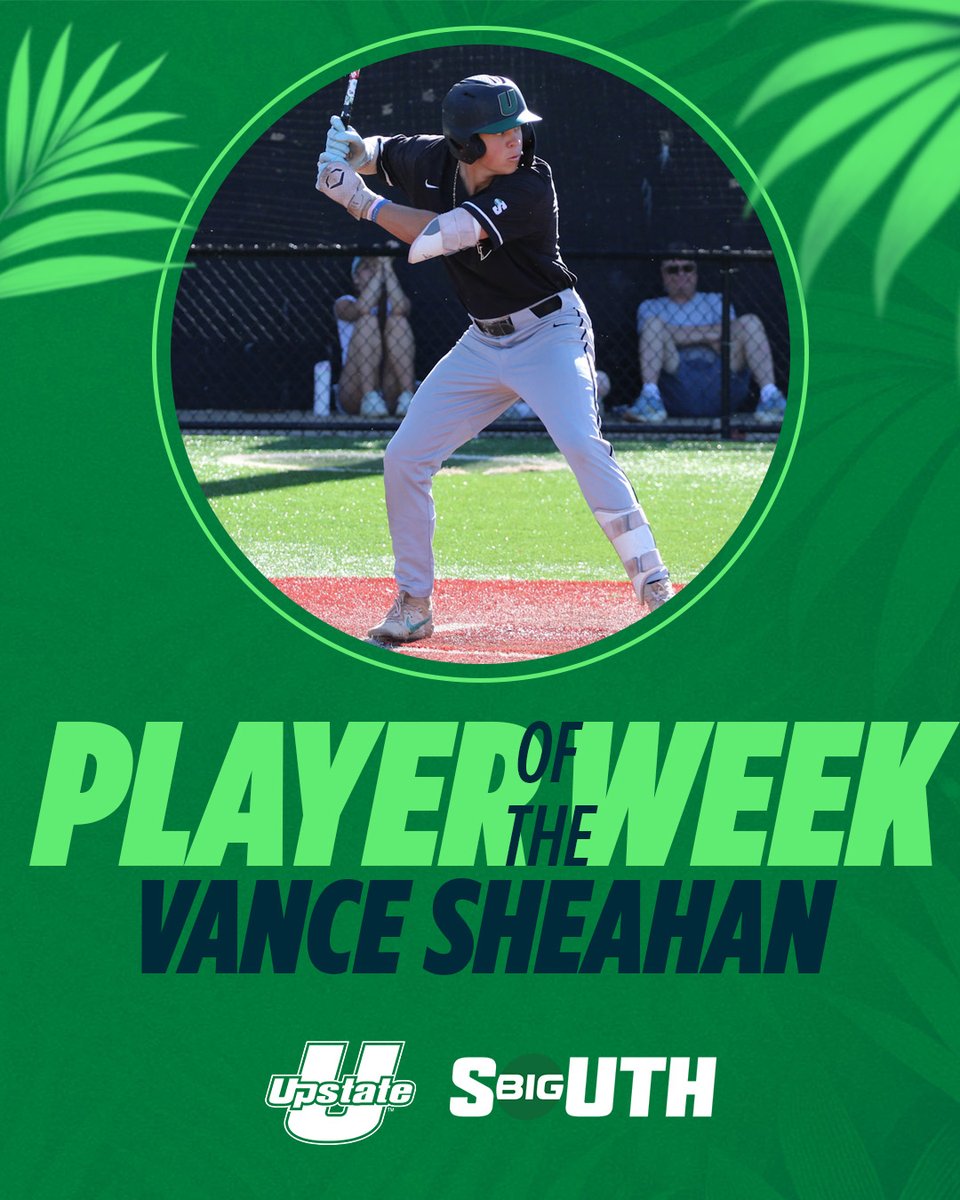 He closed the season with Upstate program's first three-homer game, totaling seven RBI in the series finale Saturday.

For his efforts, Vance Sheahan earned his first Big South Player of the Week nod!

🔗 | brnw.ch/21wSLSr

#SpartanArmy ⚔