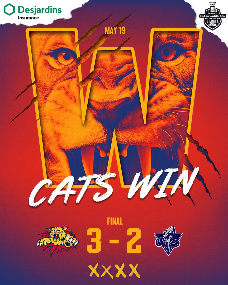 🚨 THE CATS GET IT DONE! 🚨
First Star Smith with 2 goals and 2nd Star Rooster with 24 saves.
📋 chl.ca/lhjmq-wildcats…

Way to go, boys ! 🔥