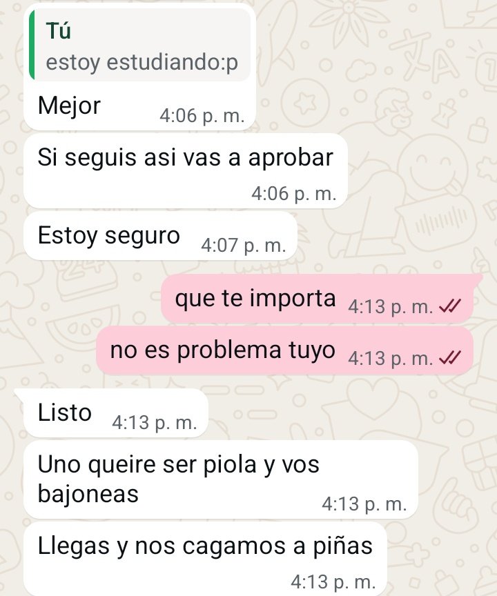 entendi reprobar y trate re mal a un compañero pobre😔😔