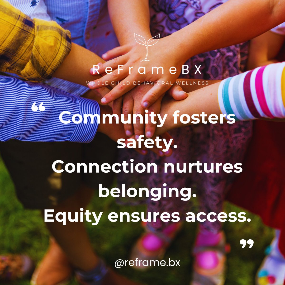 reframebx's tweet photo. Child wellness isn’t just about strategies—it’s about the environments we create.

Community brings safety.
Connection creates belonging.
Equity opens doors.

Wellness must be a right, not a privilege.

Healthier kids start with healthier communities.

#WholeChildWellness https://t.co/Ly9vypSsUD