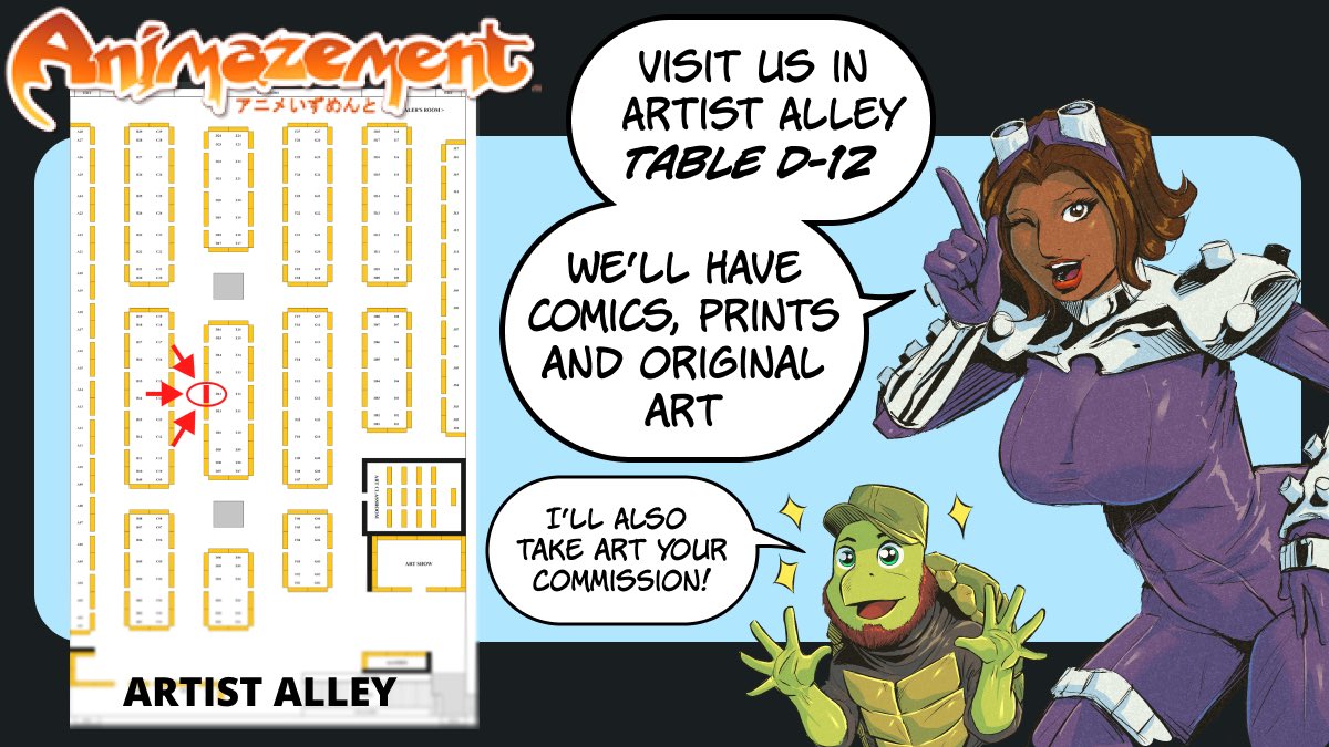 I’m going to be at Animazement this weekend! Table D-12 in Artist alley. I’ll have my creator owned comics, prints, original artwork and I’ll be taking commissions! Icing on the cake is that
<a href="/LillyAvonlea/">Lilly 💖 Vtuber in Training🦇 📚</a> will be with me in cosplay! So come say hi!

#animazement2025 #artistalley