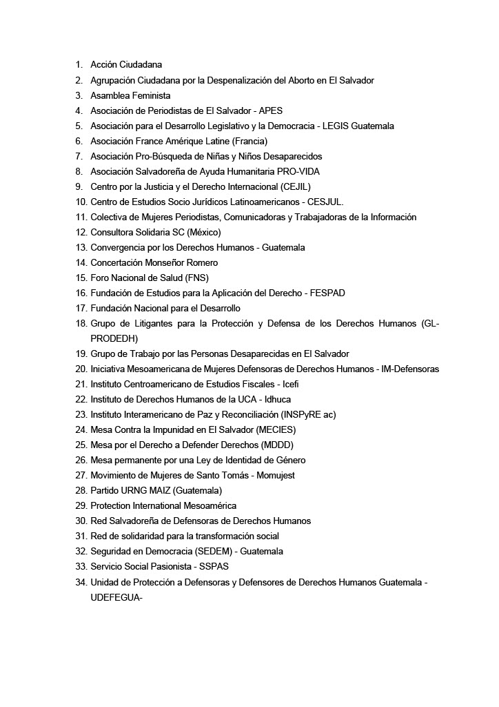 34 organizaciones nacionales e internacionales han expresado su profundo rechazo ante la captura de Ruth López, jefa de la unidad Anticorrupción y Justicia de Cristosal. 

Según la carta firmada por las organizaciones, la captura de López responde a un patrón de criminalización