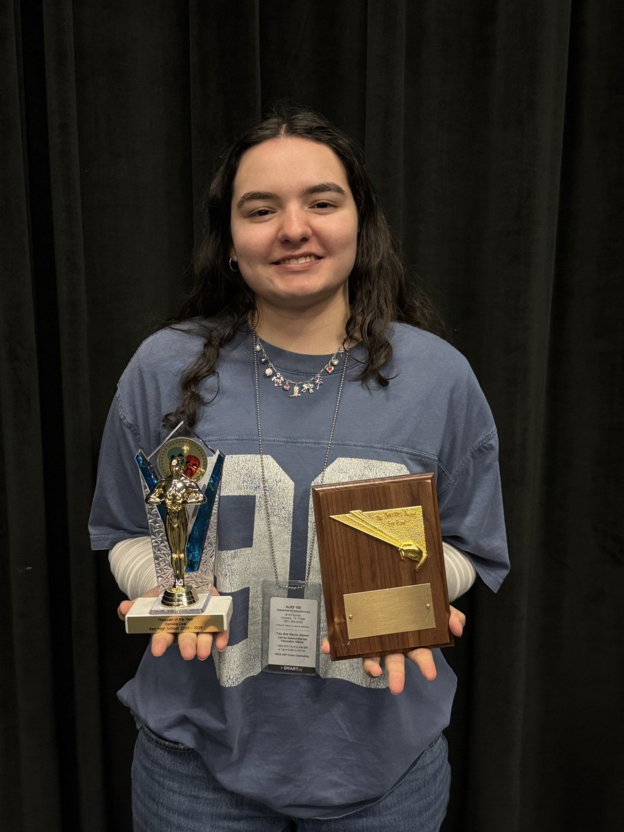 Cadre Kerr Theatre (@cadrekerr) on Twitter photo Kerr Fine Arts is proving it can happen! Daniela Leal served as president of both Band and Theatre, earning the top honor in both clubs! Thespian of the Year (Theatre) and Director’s Award (Band)!!!
CONGRATULATIONS TO DANIELA!! <a href="/AliefKerr/">Kerr High School</a> <a href="/KerrHSBand/">Kerr Band</a> <a href="/aliefFineArts/">Alief ISD Fine Arts</a> Kerr Fine Arts is proving it can happen! Daniela Leal served as president of both Band and Theatre, earning the top honor in both clubs! Thespian of the Year (Theatre) and Director’s Award (Band)!!!
CONGRATULATIONS TO DANIELA!! <a href="/AliefKerr/">Kerr High School</a> <a href="/KerrHSBand/">Kerr Band</a> <a href="/aliefFineArts/">Alief ISD Fine Arts</a>