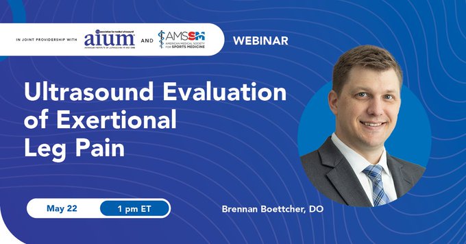 AMSSM (@theamssm) on Twitter photo ποΈ SAVE THE DATE!
β‘οΈ Join AMSSM's Dr. <a href="/BBoettcherDO/">Brennan Boettcher DO</a> this Thursday, May 22, for a FREE <a href="/AIUMultrasound/">AIUM Ultrasound</a>-AMSSM Webinar on the Ultrasound Evaluation of Exertional Leg Pain.
π Pre-register here: bit.ly/3Fb2tFy ποΈ SAVE THE DATE!
β‘οΈ Join AMSSM's Dr. <a href="/BBoettcherDO/">Brennan Boettcher DO</a> this Thursday, May 22, for a FREE <a href="/AIUMultrasound/">AIUM Ultrasound</a>-AMSSM Webinar on the Ultrasound Evaluation of Exertional Leg Pain.
π Pre-register here: bit.ly/3Fb2tFy