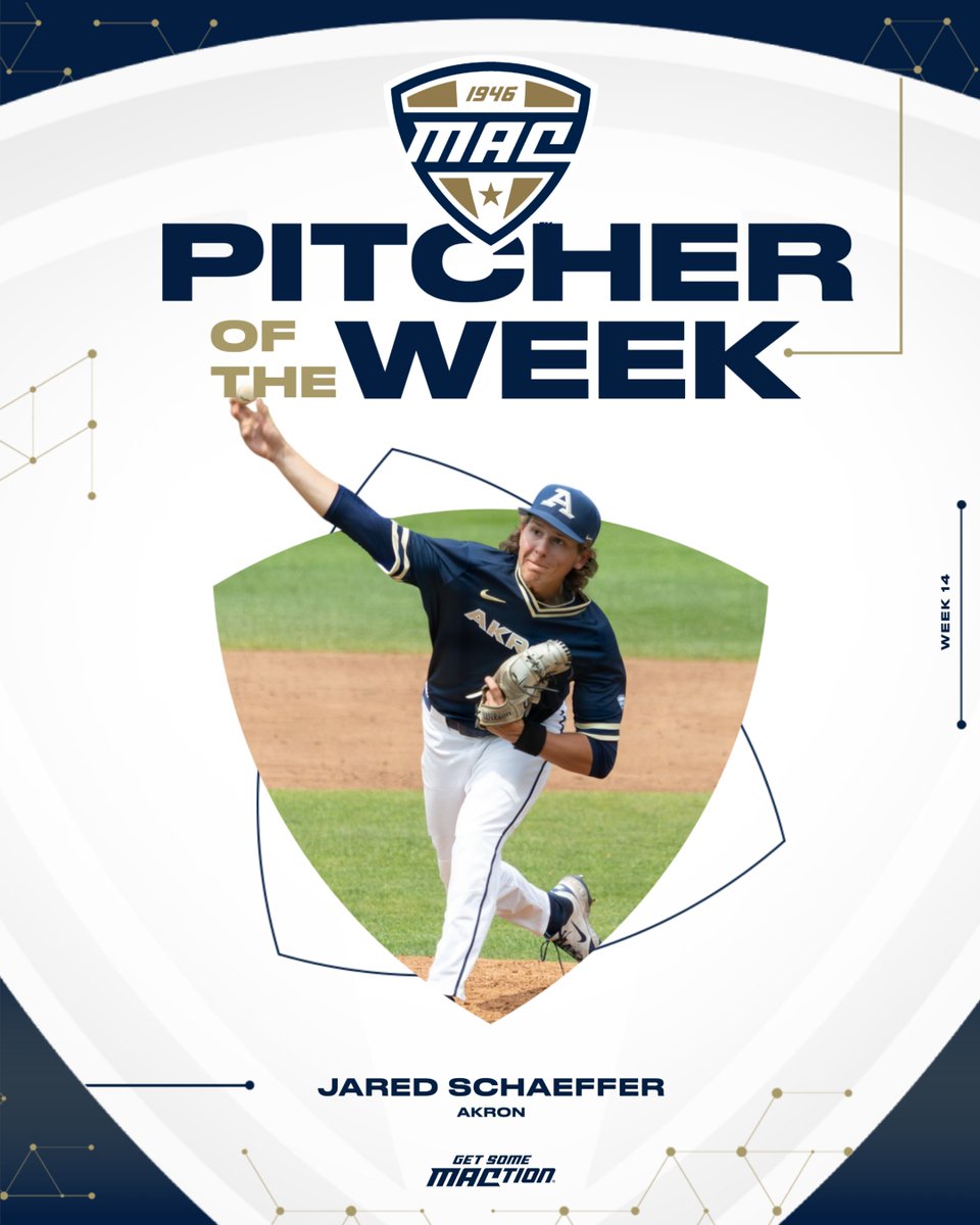 MACtion (@macsports) on Twitter photo ⚾️ Pitcher of the Week ⚾️
Behind a career-high 12 strikeouts, Jared Schaeffer was close to untouchable in Friday's 2-0 victory over Mercyhurst.
Schaeffer went seven innings while allowing just three hits and no runs in a combined shutout.
<a href="/ZipsBB/">Akron Zips Baseball</a> | #MACtion ⚾️ Pitcher of the Week ⚾️
Behind a career-high 12 strikeouts, Jared Schaeffer was close to untouchable in Friday's 2-0 victory over Mercyhurst.
Schaeffer went seven innings while allowing just three hits and no runs in a combined shutout.
<a href="/ZipsBB/">Akron Zips Baseball</a> | #MACtion