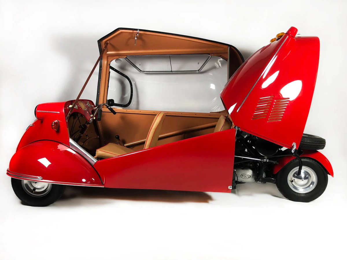 HemmingsNews's tweet photo. This 1955 Messerschmitt KR175 (2B Model) is the last and most refined version before the KR200.
Available Now https://t.co/919Cejk4S2
#Hemmings #MesserschmittKR175 #VintageGermanCars #CarCollectors #RestoredClassics #HemmingsFinds https://t.co/UQLMLM5VP7