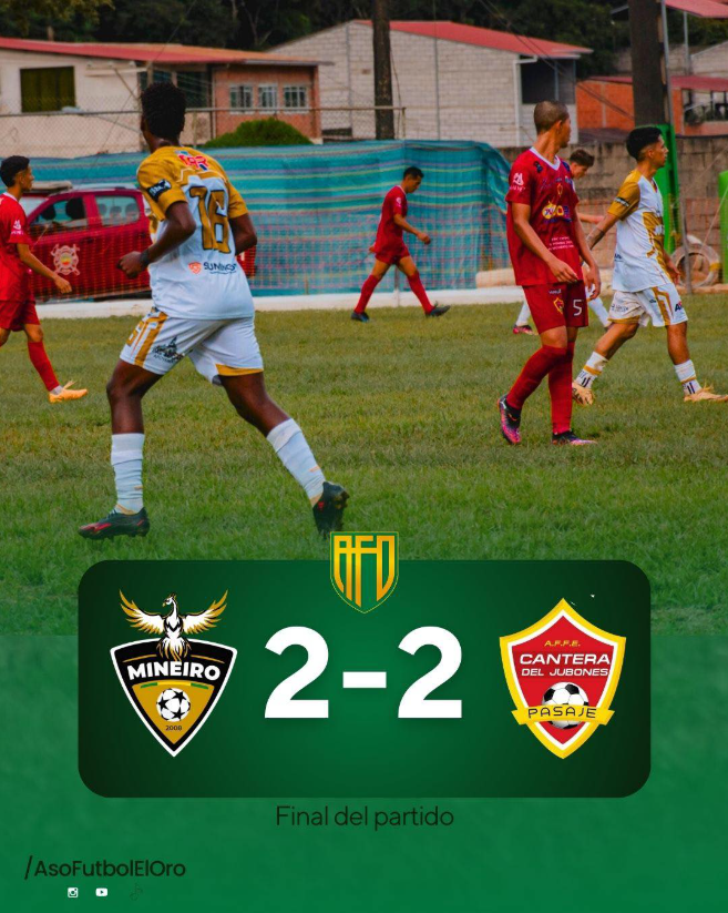 Atlético Mineiro empató 2x2 con Cantera del Jubones en la tercera fecha del torneo de Segunda Categoría de la Asociación de Fútbol Profesional de El Oro ⚽️