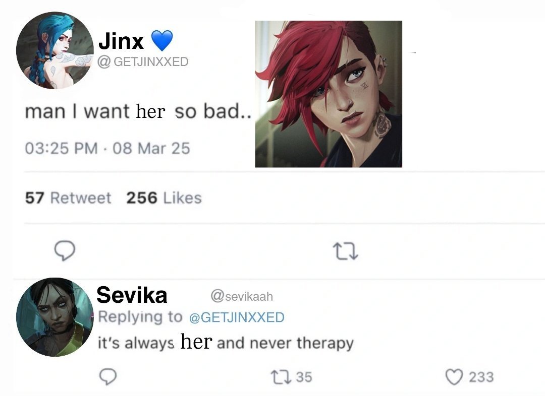 Found this photo here on Twitter and had to make it ✨ViJinx✨ #vijinx #arcane #proshiptwt #proship