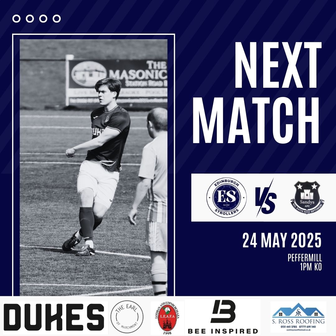 Edinburgh Strollers (@edinstrollersfc) on Twitter photo π | Upcoming Fixture
Our final game of the 24/25 season, as <a href="/AfcSandys/">Sandys Afc</a> come to Peffermill to try and secure the league title. Further details below β¬οΈ
<a href="/LeafaOfficial/">Official_LEAFA</a> <a href="/L1veAtTheAmmys/">Live At The Ammys</a> <a href="/scottish_aff/">AmateurFixturesResultsSCO</a>
Sponsors:
Dukes
The Earl of Marchmont
S Ross Roofing
<a href="/beeinspired/">Bee Inspired Clothing</a>
π΅βͺοΈπ΅βͺοΈ π | Upcoming Fixture
Our final game of the 24/25 season, as <a href="/AfcSandys/">Sandys Afc</a> come to Peffermill to try and secure the league title. Further details below β¬οΈ
<a href="/LeafaOfficial/">Official_LEAFA</a> <a href="/L1veAtTheAmmys/">Live At The Ammys</a> <a href="/scottish_aff/">AmateurFixturesResultsSCO</a>
Sponsors:
Dukes
The Earl of Marchmont
S Ross Roofing
<a href="/beeinspired/">Bee Inspired Clothing</a>
π΅βͺοΈπ΅βͺοΈ