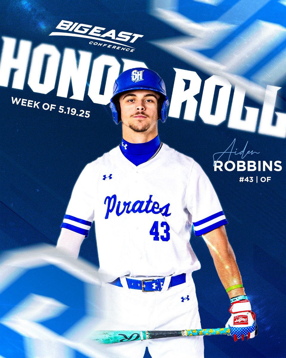 It was a huge weekend for Aiden Robbins in our series win over Villanova, as he hit .571 (8-for-14) and scored four runs to earn BIG EAST weekly honor roll recognition! #NeverLoseYourHustle 🔵⚪️