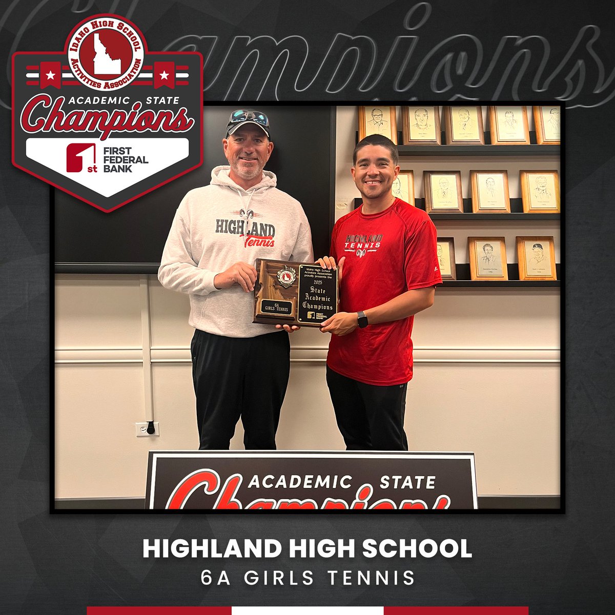 Congratulations to the Highland High School Girls Tennis Team on being the 2025 6A Academic State Champions presented First Federal Bank!