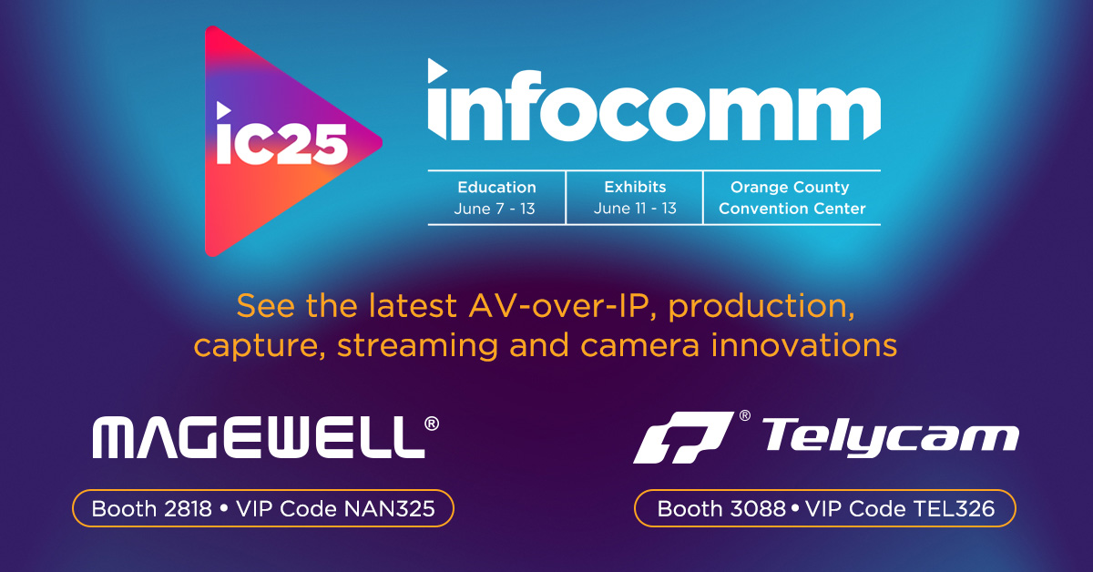 Mobile Video Devices (@mvdvideo) on Twitter photo .@MagewellCN (booth 2818) and @TelycamPTZ (booth 3088) are heading to Orlando for <a href="/InfoComm/">InfoComm</a> 2025, and their new #AVoverIP, #production, #streaming, #videocapture and #PTZ #camera innovations are sure to be as hot as the weather! Read our #InfoComm preview: mobilevideodevices.com/innovation-at-… .@MagewellCN (booth 2818) and @TelycamPTZ (booth 3088) are heading to Orlando for <a href="/InfoComm/">InfoComm</a> 2025, and their new #AVoverIP, #production, #streaming, #videocapture and #PTZ #camera innovations are sure to be as hot as the weather! Read our #InfoComm preview: mobilevideodevices.com/innovation-at-…