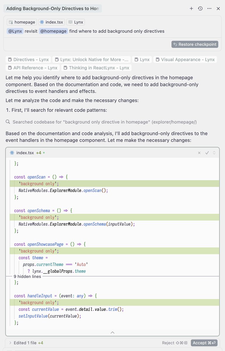 LynxJS_org's tweet image. Pro Tips: If you are vibe coding Lynx, add lynxjs.org with @Docs in @cursor_ai and #Doc in @Trae_ai for much better AI understandings 😃
docs.cursor.com/context/@-symb…
docs.trae.ai/ide/number-sig…
