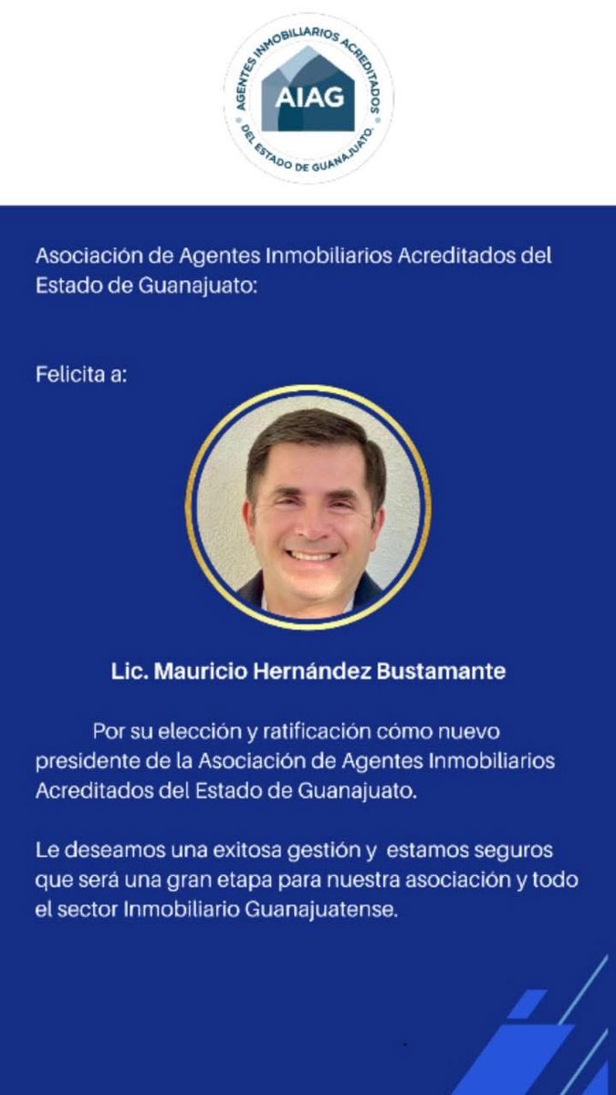 AIAGto's tweet photo. Le deseamos mucho éxito en su gestión como Presidente de nuestra Asociación para el periodo 2025, a Mauricio Hernández Bustamante. ¡Enhorabuena!

#presidente2025 #aiag #consejodirectivo https://t.co/jQx3HMt8XL