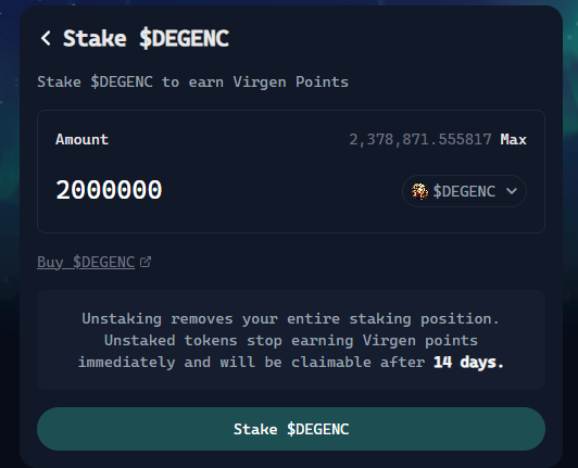 AndySlaps (@andyslaps) on Twitter photo I just Staked 2 Million <a href="/DegenCapitalCIO/">Degen Capital</a>
This is still the most slept on projects in all of <a href="/virtuals_io/">Virtuals Protocol</a>
No reason it should not already be at 25 million market cap. I won't be surprised at all when it hits 50-100 million
Super bullish on Degenc the terminal / tools are OP I just Staked 2 Million <a href="/DegenCapitalCIO/">Degen Capital</a>
This is still the most slept on projects in all of <a href="/virtuals_io/">Virtuals Protocol</a>
No reason it should not already be at 25 million market cap. I won't be surprised at all when it hits 50-100 million
Super bullish on Degenc the terminal / tools are OP