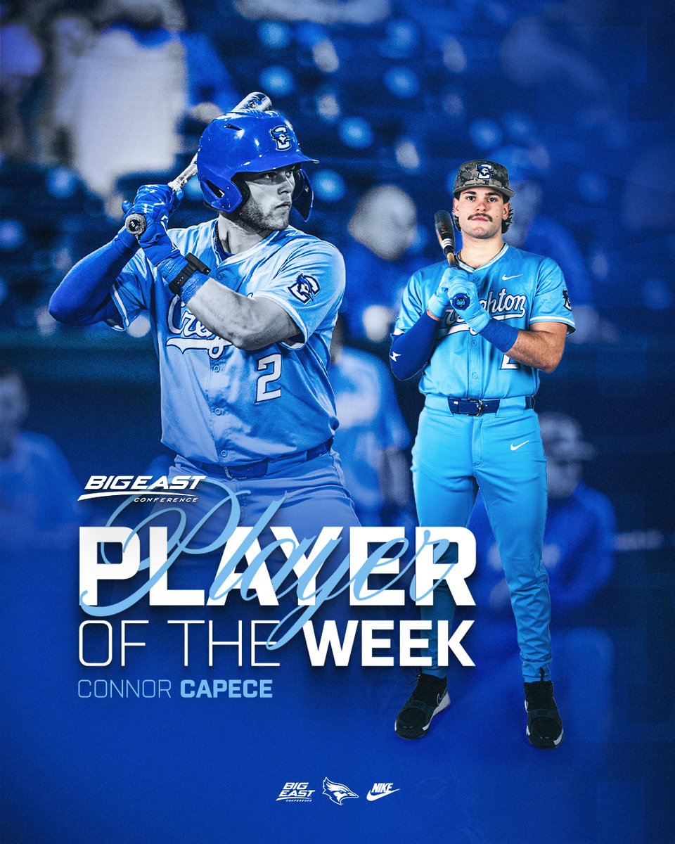 𝑩𝑰𝑮 𝑬𝑨𝑺𝑻 𝑷𝑳𝑨𝒀𝑬𝑹 𝑶𝑭 𝑻𝑯𝑬 𝑾𝑬𝑬𝑲

Congratulations to Connor Capece on earning <a href="/BIGEAST/">BIG EAST Conference</a> Player of the Week honors!

📰 gocreighton.com/news/2025/5/19…

#GoJays x <a href="/concap02/">Connor</a>
